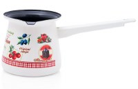 Metalac White Coffee Pot with Ingredients Design 11 cm Diameter