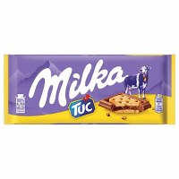 Milka Alpine Milk Chocolate with Tuc Crackers 87g