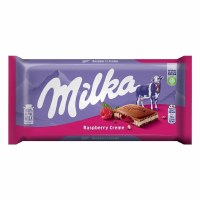 Milka Alpine Milk Raspberry Creme Chocolate 100g