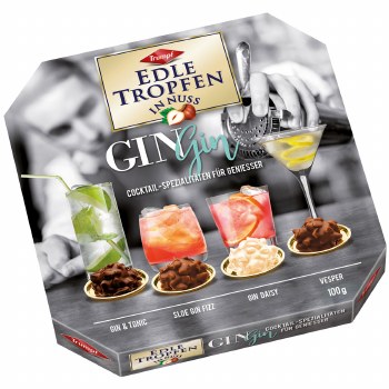 Trumpf Edle Tropfen In Nuss Gin Chocolate Clusters with Hazelnuts 100g
