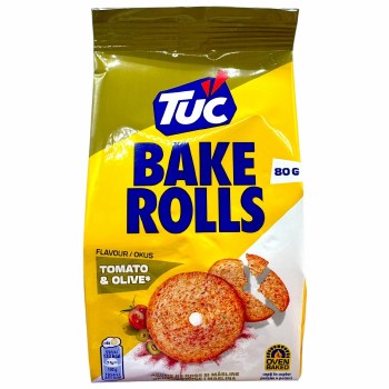 Tuc Bake Rolls Tomato & Olive Flavored Bread Crackers 80g