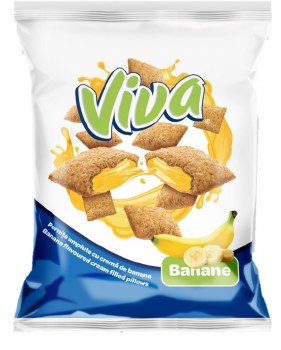 Viva Banana Creme Filled Crunchy Pillows 200g