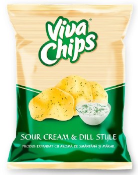 Viva Chips with Sour Cream and Dill Style Flavoring 100g