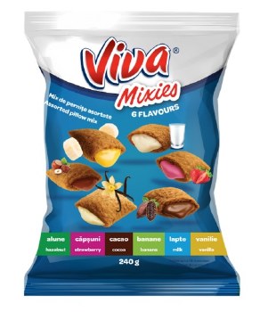 Viva Mixed Assorted Creme Filled Crunchy Pillows 240g