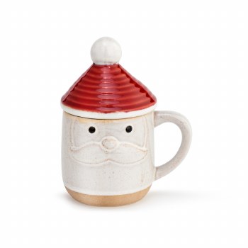 DEMDACO SNOW DAY SANTA MUG W/LID