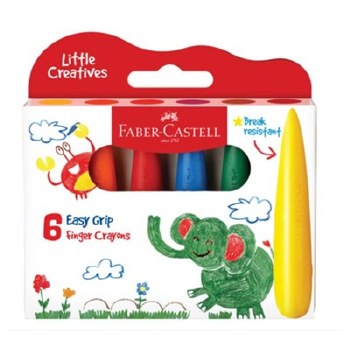 FABER 6CT EASY GRIP CRAYONS