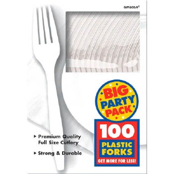 100CT WHITE PLASTIC FORKS