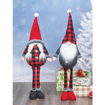 FESTIVE FLANNEL GNOME STANDER ASST
