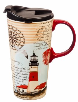 17oz CERAMIC TRAVEL CUP NORTH LIGHTHOUSE