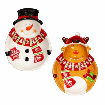 EVERGREEN REINDEER/SNOWMAN APPY PLATE