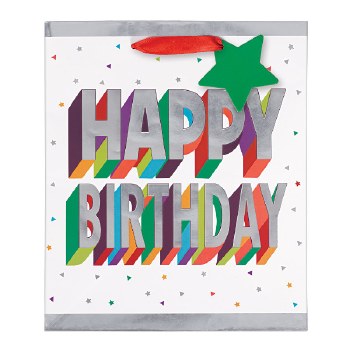 3D MEDIUM BIRTHDAY BAG W/GIFT TAG