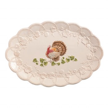 MUD PIE STONEWARE TURKEY PLATTER