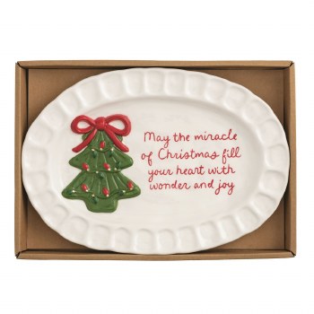 MUD PIE TREE XMAS SENTIMENT PLATE