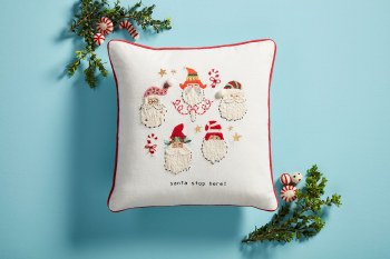 MUD PIE EMBROIDERY CHRISTMAS PILLOW