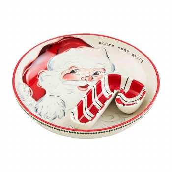MUD PIE VINTAGE SANTA CHIP &amp; DIP SET