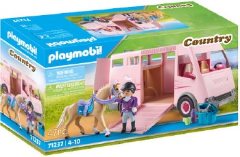 PLAYMOBIL HORSE TRANSPORTER W/TRAILER