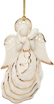 LENOX ORNAMENT ANGEL HOLDING CANDLE