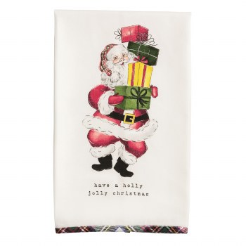 MUD PIE HAVE A HOLLY PRINTED TOWEL