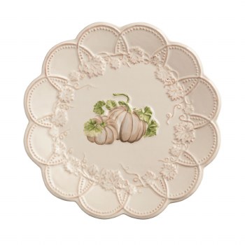 MUD PIE WHITE PUMPKIN GATHER SALAD PLATE
