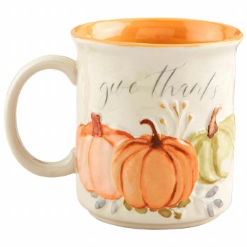 MUD PIE MUG GIVE THANKS PUMPKINS