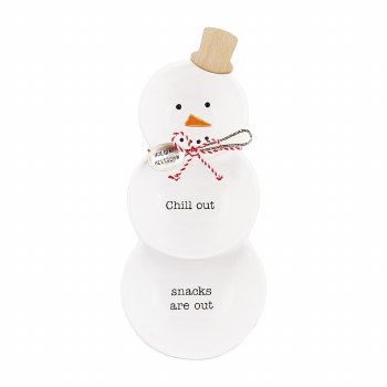 MUD PIE SNOWMAN TRIPLE BOWL SET