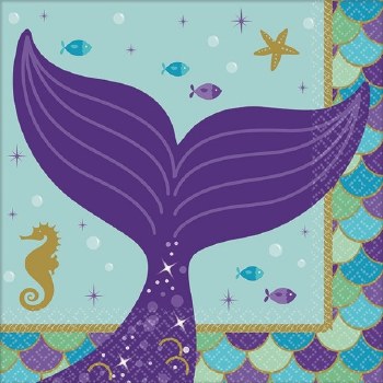 BEVERAGE NAPKINS 16ct MERMAID WISHES