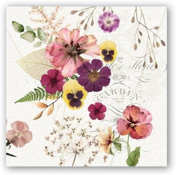 MICHEL COCKTAIL NAPKINS PRESSED FLOWERS