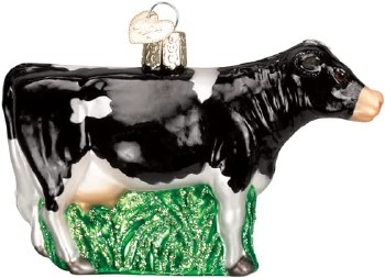 OLD WORLD CHRISTMAS BLACK DAIRY COW