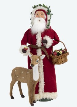 BYERS' CHOICE SANTA FEEDING REINDEER