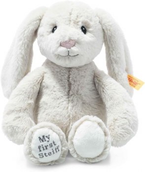 STEIFF MY FIRST RABBIT HOPPIE LT GREY