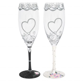 LOLITA WINE GLASS SET MR &amp; MRS