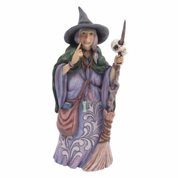 HEARTWOOD CREEK WITCH W/ BROOM &amp; SKULL