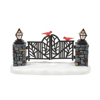 D56 VILLAGE CARDINAL LIT XMAS GATE