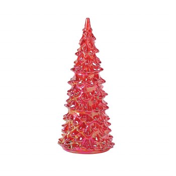 FACETS LIT IRIDESCENT TREE RED