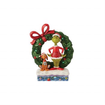 HEARTWOOD CREEK GRINCH &amp; MAX IN WREATH