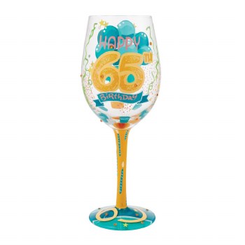 LOLITA WINE GLASS HAPPY 65TH BIRTHDAY