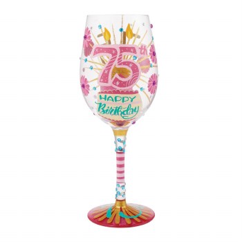 LOLITA WINE GLASS HAPPY 75TH BIRTHDAY