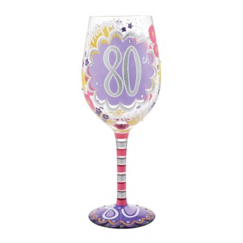 LOLITA WINE GLASS HAPPY 80TH BIRTHDAY
