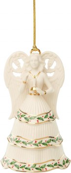 LENOX ORNAMENT ANGEL HOLDING CANDLE