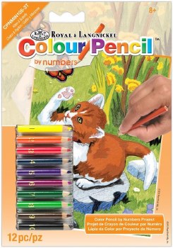 ROYAL PENCIL BY NUMBER MINI KITTEN/BFLY
