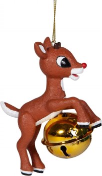 RUDOLPH ON BELL ORNAMENT