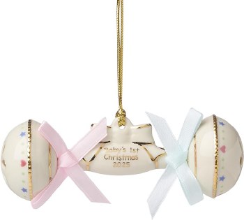 LENOX 2025 ORN BABY'S 1ST XMAS RATT