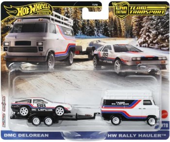 HOT WHEELS TEAM TRANSPORT DELOREAN/RALLY