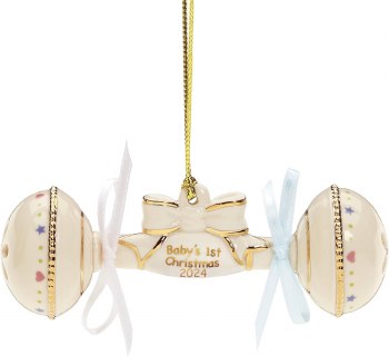 LENOX 2024 ORN BABY'S 1ST XMAS RATTLE