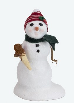 BYERS' CHOICE SNOWMAN W/ICE CREAM