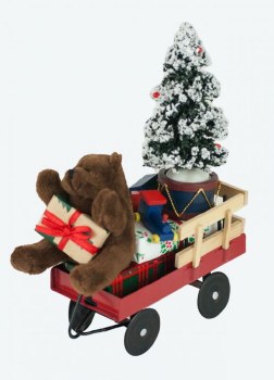 BYERS' CHOICE RED WAGON W/TOYS