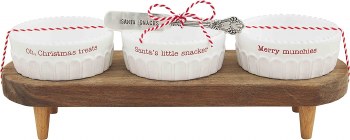 MUDPIE HOLIDAY DIP BOWL WOOD BOARD