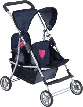 NY DOLL TWIN STROLLER DENIM