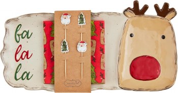 MUD PIE FA LA LA HOSTESS TRAY SET
