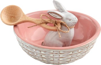 MUD PIE PINK BUNNY TIDBIT BOWL